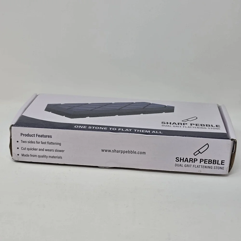 New Sharp Pebble Dual Grit Flattening Stone ~ 120/320 Grit ~ Silicon Carbide